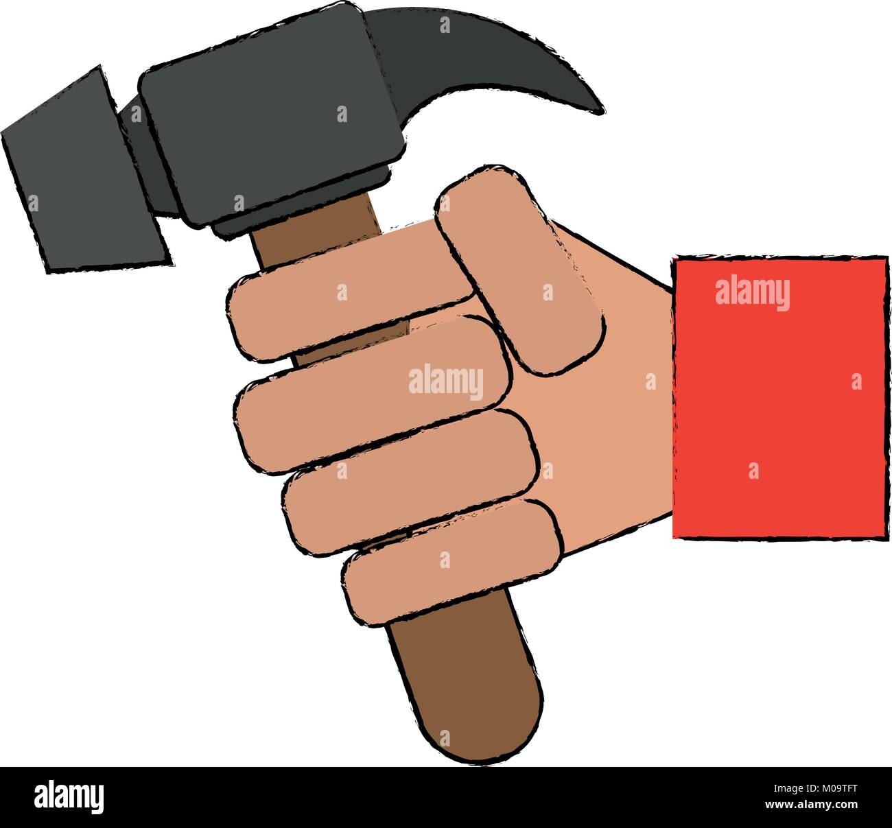 Hand with hammer Stock Vector Image & Art - Alamy