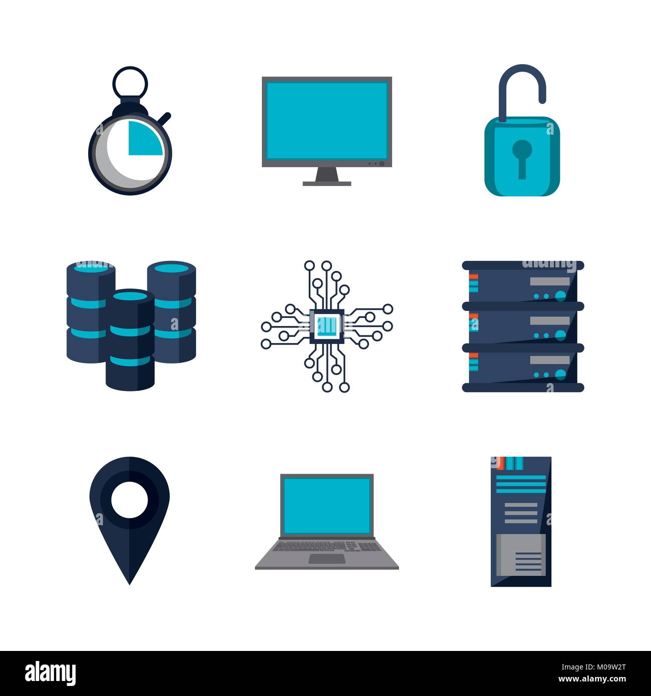 Big data technology icons Stock Vector Image & Art - Alamy