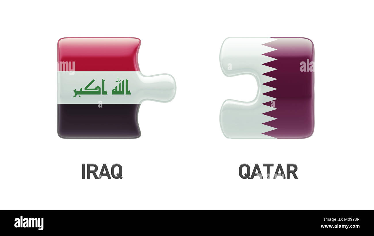 Qatar Iraq High Resolution Puzzle Concept Stock Photo