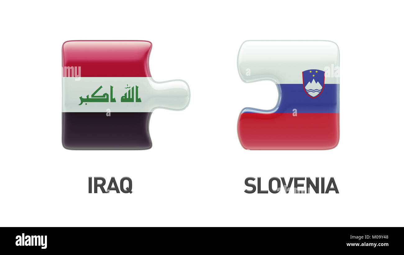 Slovenia Iraq High Resolution Puzzle Concept Stock Photo