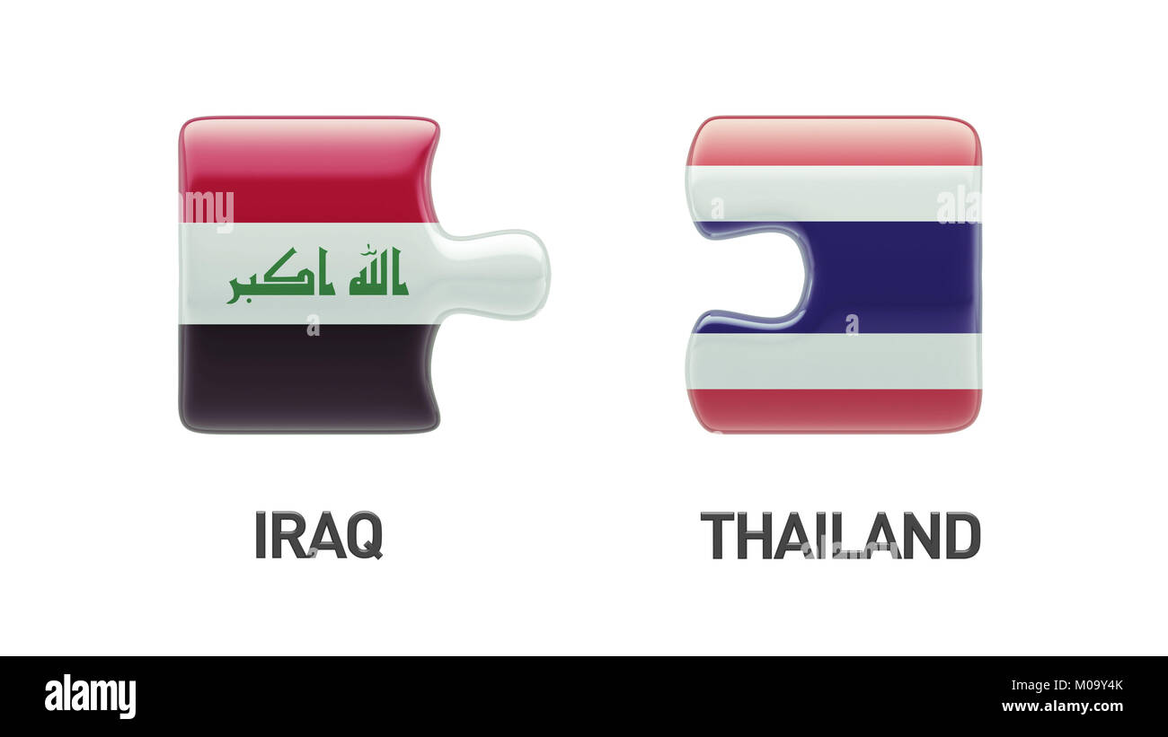 Thailand Iraq High Resolution Puzzle Concept Stock Photo
