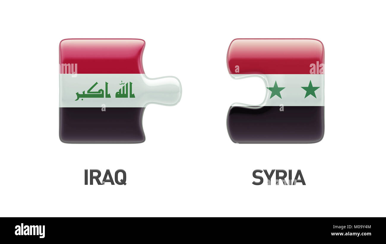 Syria Iraq High Resolution Puzzle Concept Stock Photo