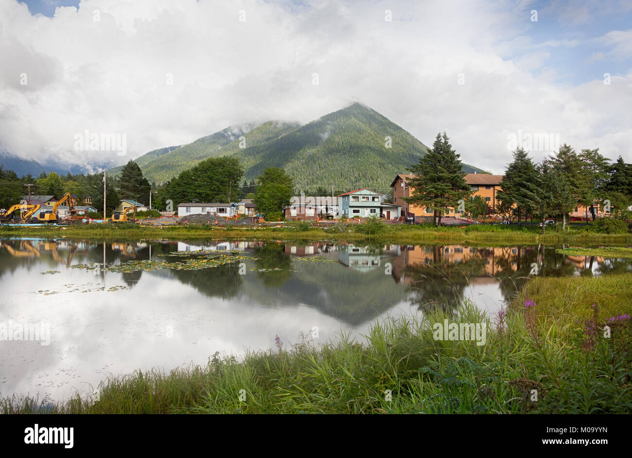 Scenery view of the Swan Lake at Halibut point road, Sitka, Alaska