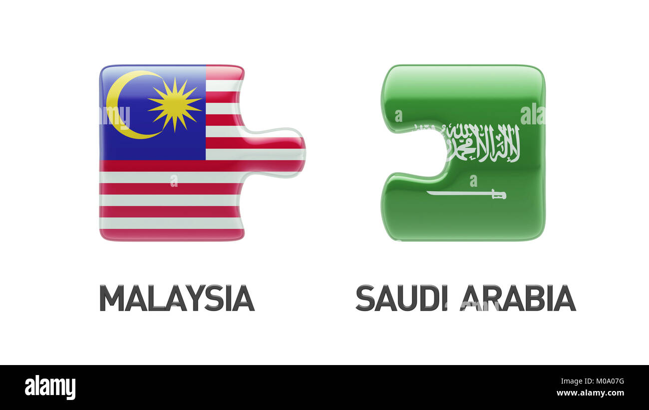 Saudi Arabia Malaysia High Resolution Puzzle Concept Stock Photo