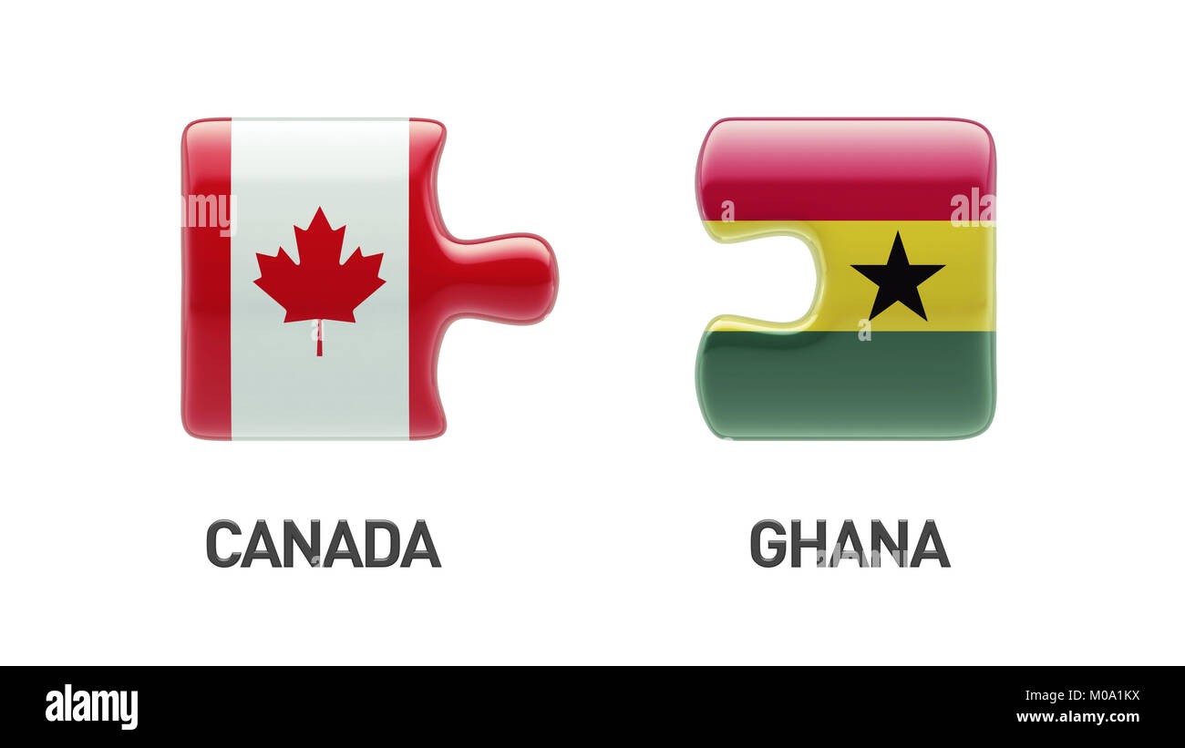 Canada Ghana High Resolution Puzzle Concept Stock Photo