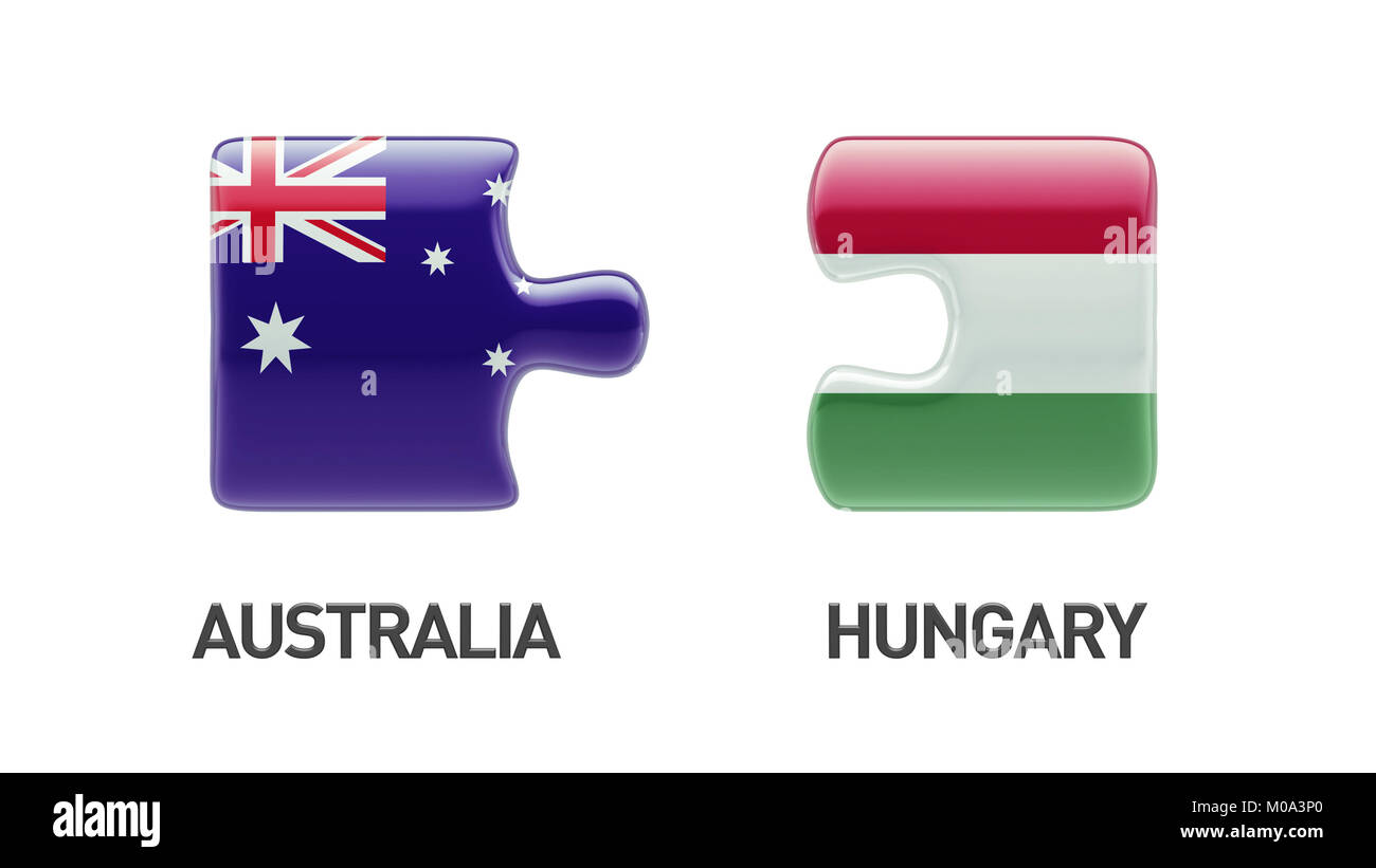 Australia Hungary High Resolution Puzzle Concept Stock Photo