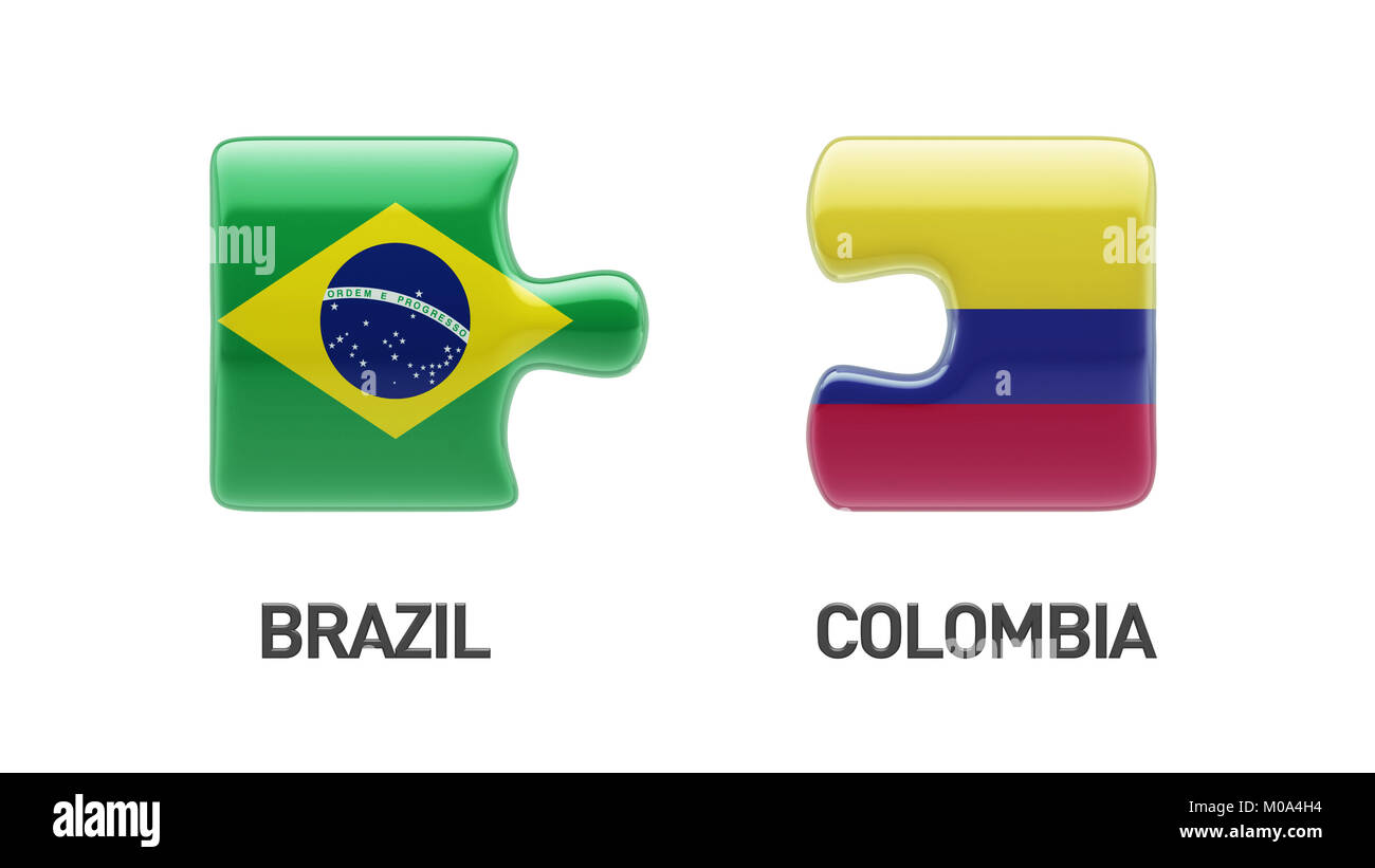Brazil Colombia High Resolution Puzzle Concept Stock Photo - Alamy