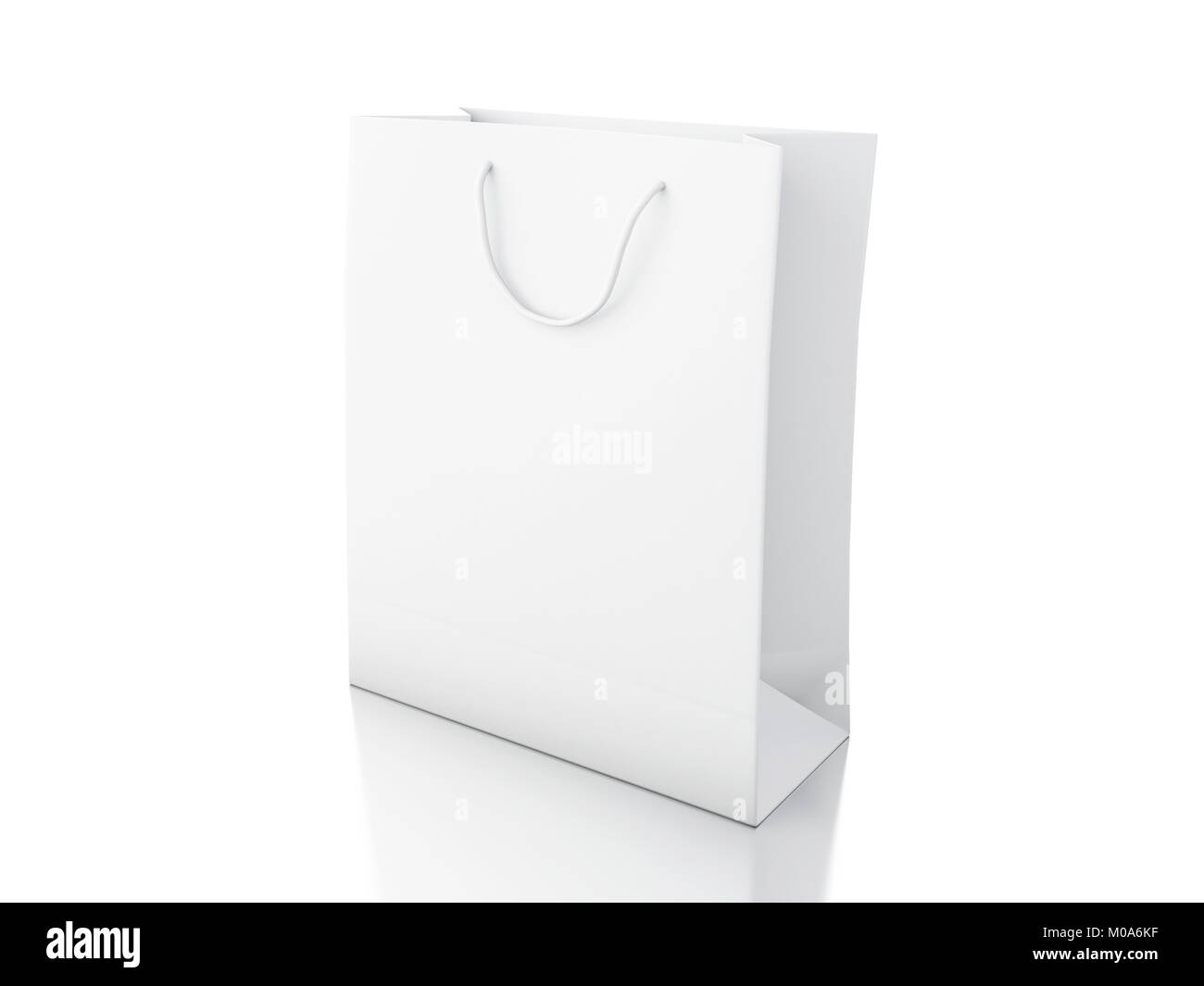 3d illustration. Empty White Shopping Bag. Mockup Package. Isolated ...
