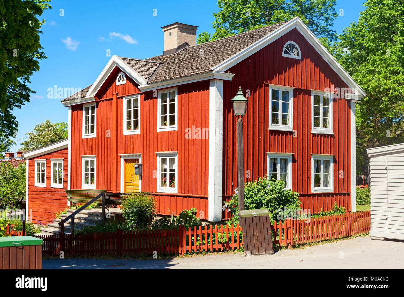 beautiful and tyical old house in skansen garden Stock Photo