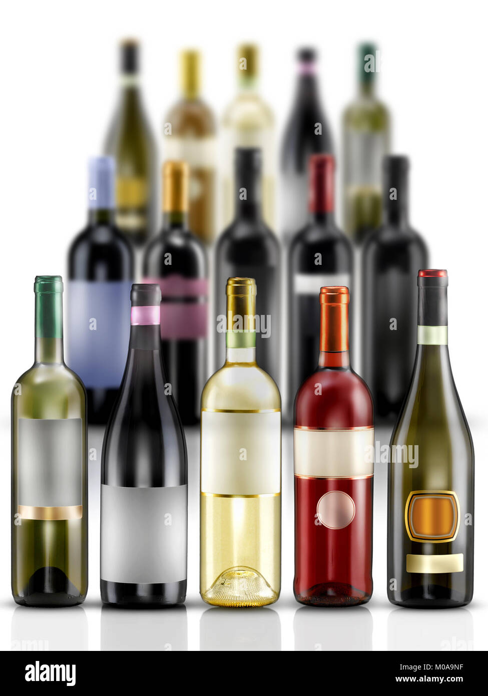 wine bottles composition Stock Photo