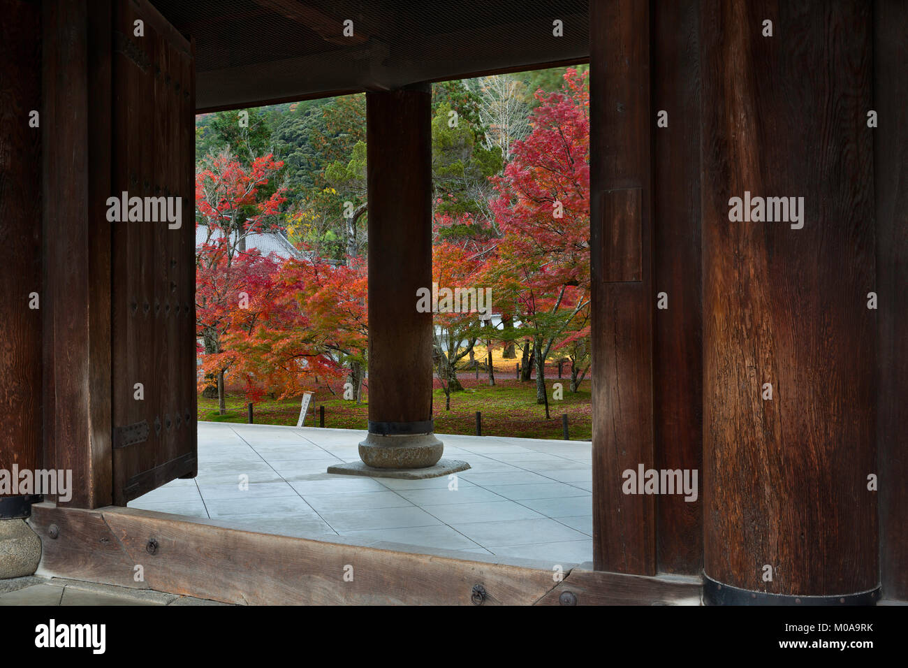 A Temple entrance and fall color in the Nanzen-ji Temple area of Kyoto, Japan. Stock Photo