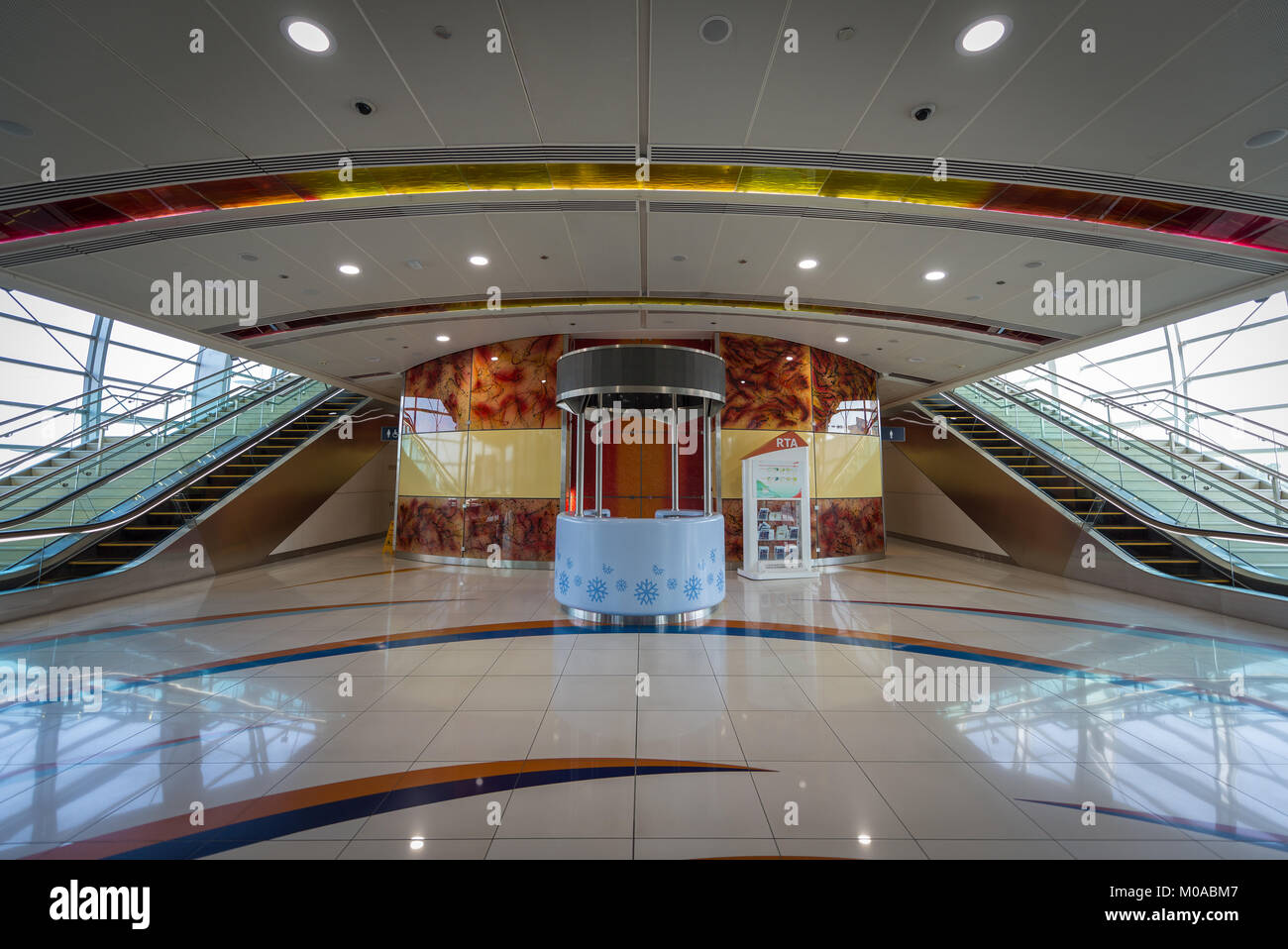 One of the stations along the Dubai metro, Dubai, UAE, United Arab Emirates Stock Photo