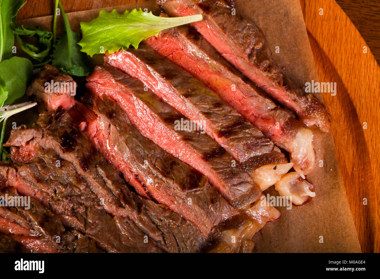 Beef steak with blood Stock Photo Alamy