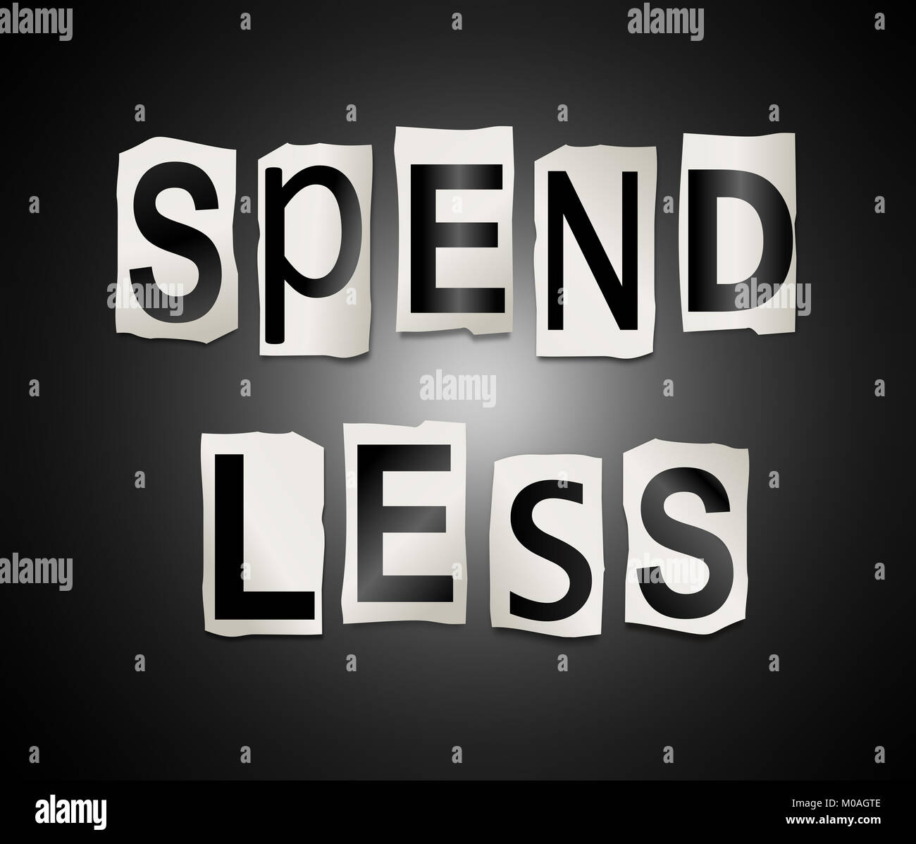 Less Letters 3d Illustration depicting a set of cut out printed letters arranged to ...