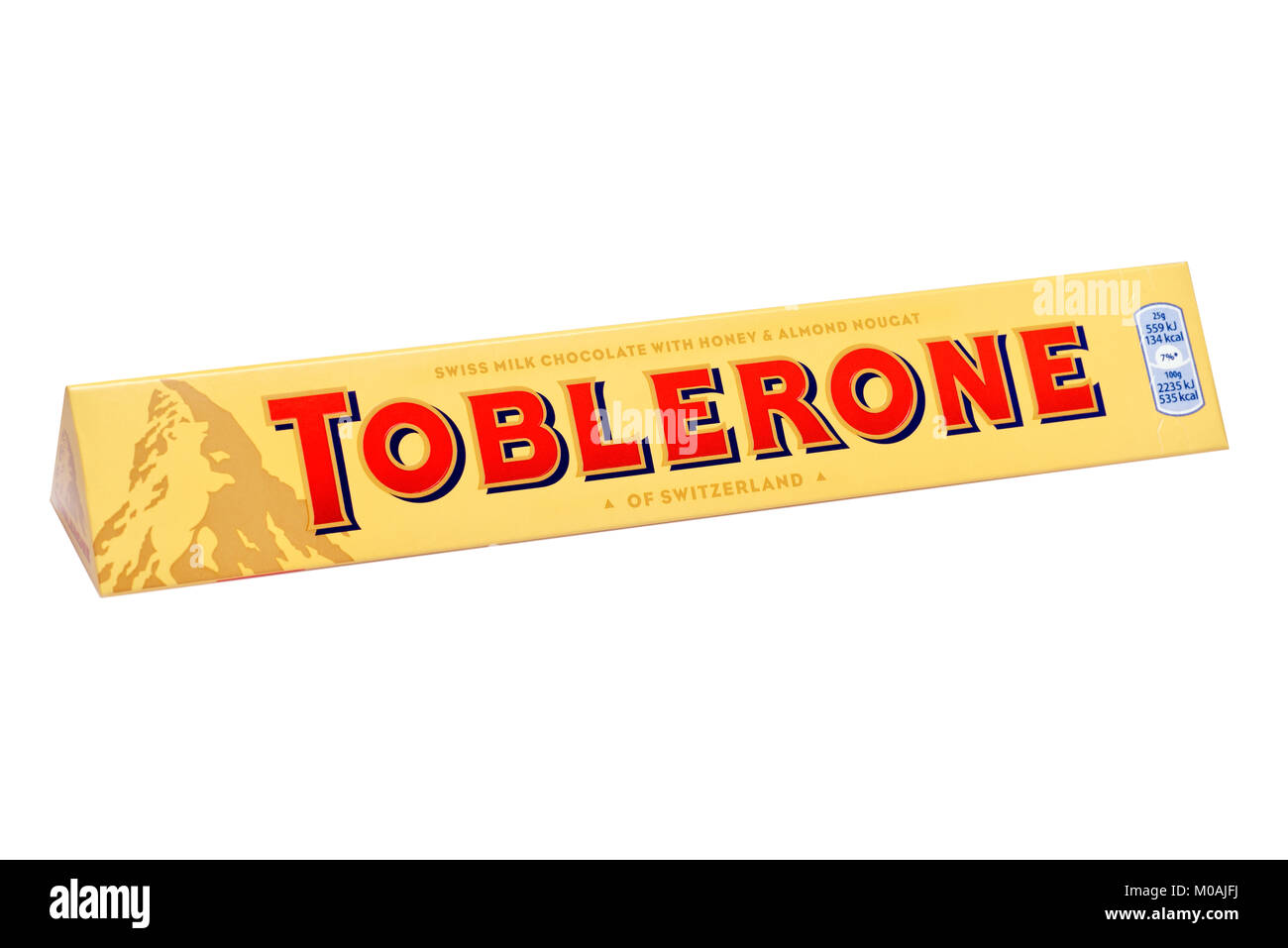 Toblerone Swiss Chocolate Bar, Close Up Stock Photo