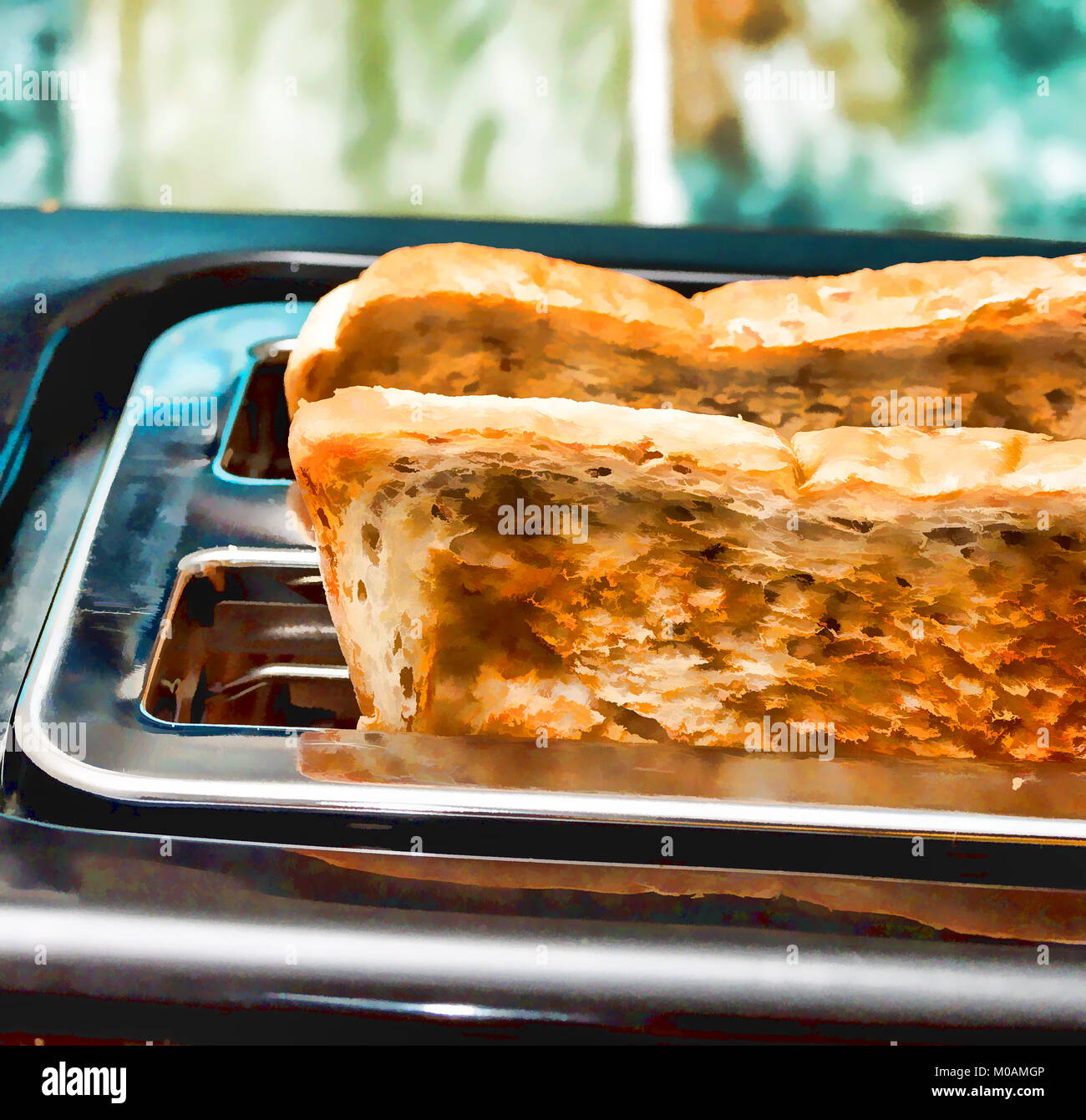 Toasted Bread Means Breakfast Toasts And Breaks Stock Photo Alamy