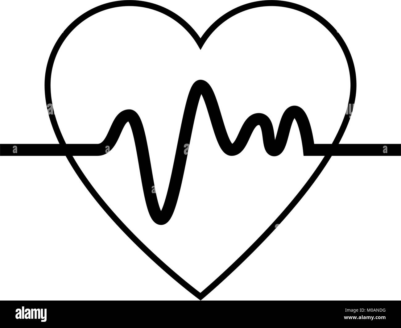 Electrocardiogram graph ekg heart rhythm Black and White Stock Photos ...