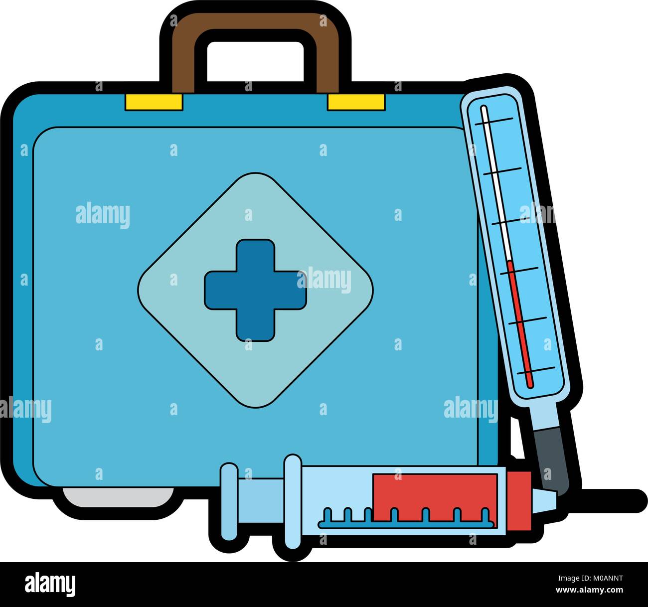 medical kit with thermometer and injection Stock Vector Image & Art Alamy