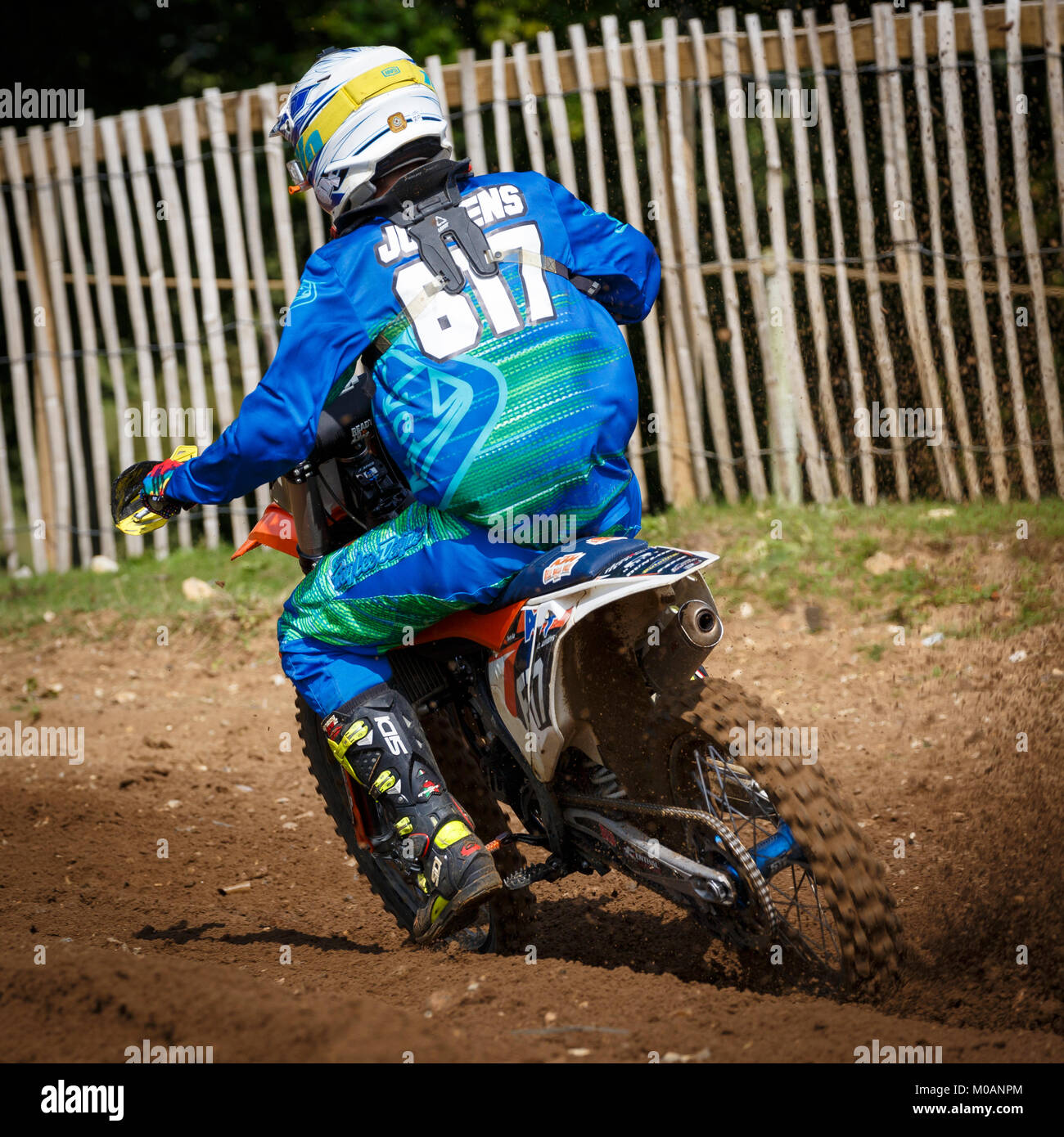 William Jurgens on the AFT Trenchs KTM 150 at the NGR & ACU Eastern EVO Championships, Cadders Hill, Lyng, Norfolk, UK. Stock Photo