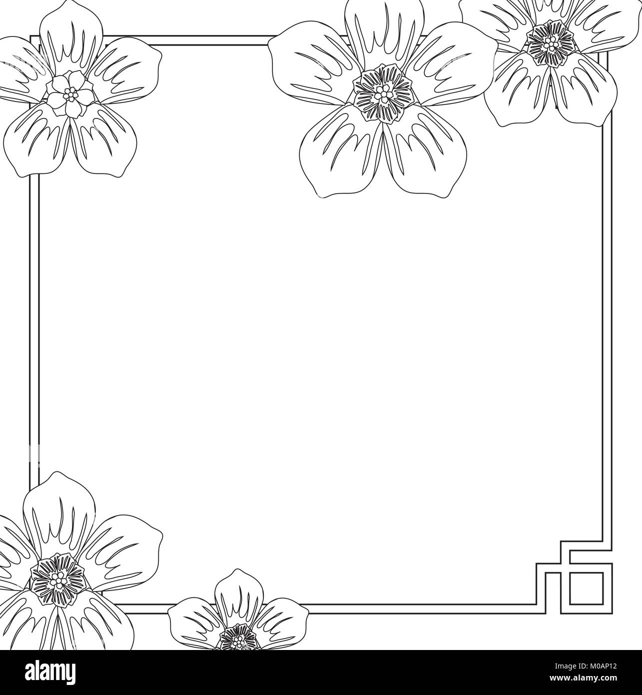 decorative frame with flowers Stock Vector Image & Art - Alamy