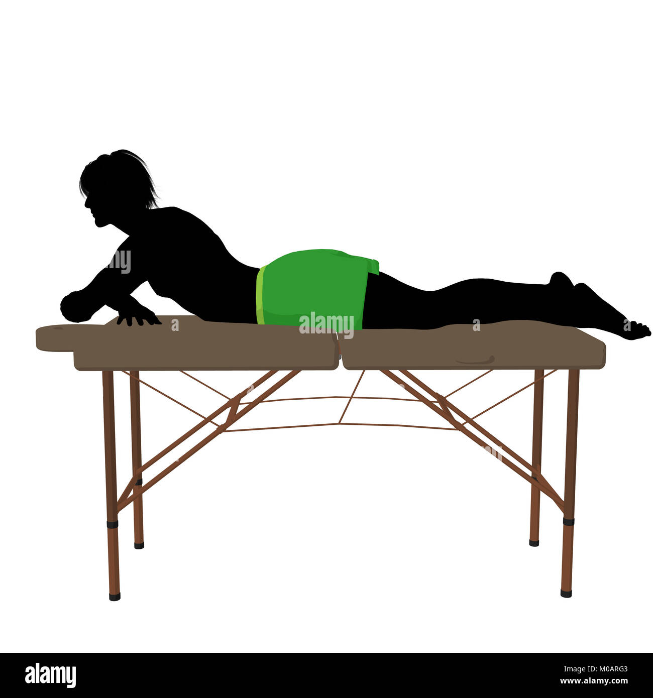 Man on top of a massage table on a white background Stock Photo Alamy