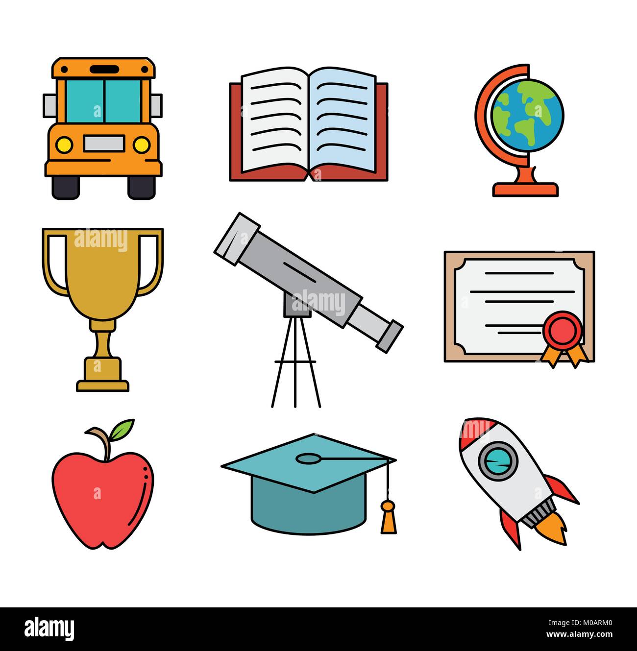 education school set icons Stock Vector Image & Art - Alamy