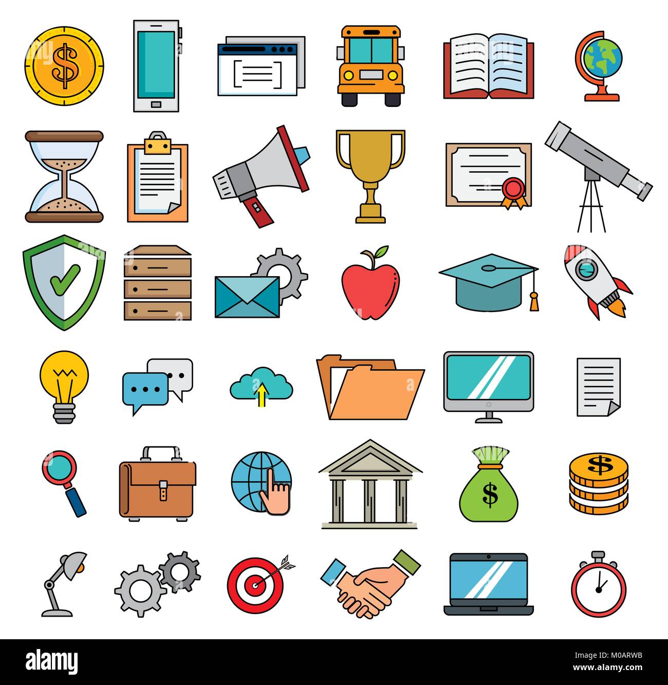 education school set icons Stock Vector Image & Art - Alamy