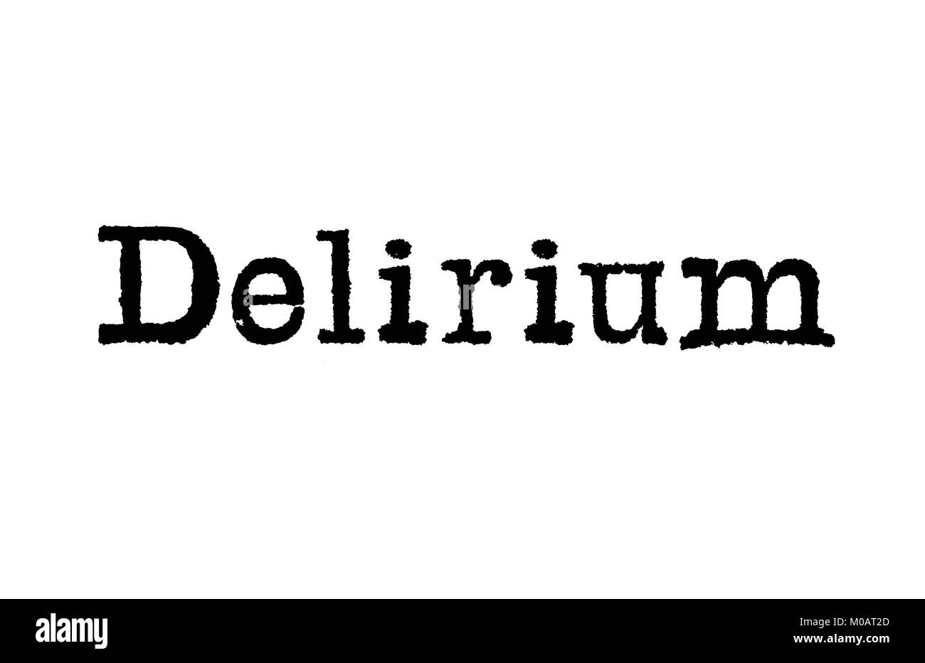 the-word-delirium-from-a-typewriter-on-a-white-background-stock-photo