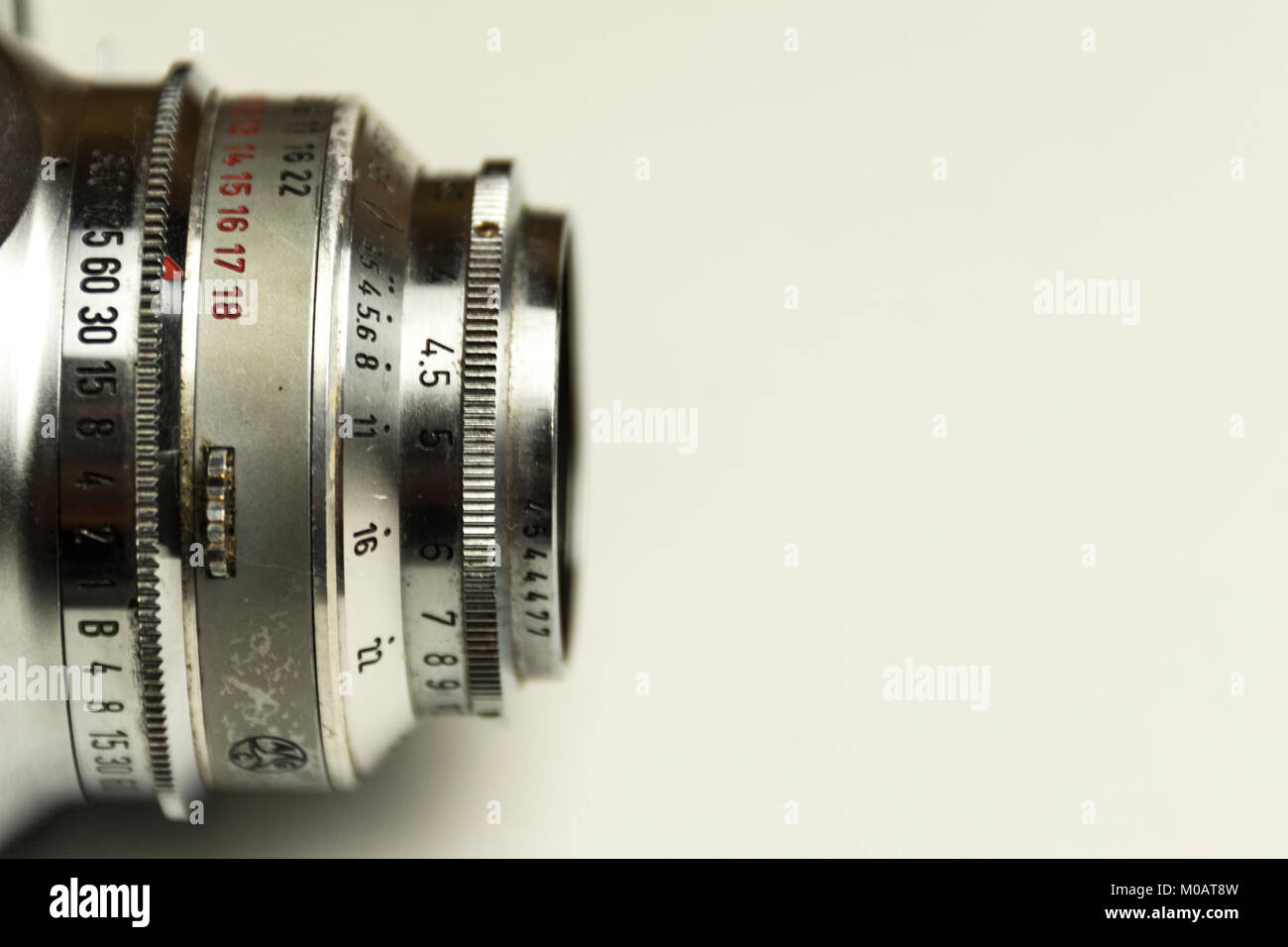 Vintage photo camera lens isolated on white background Stock Photo Alamy
