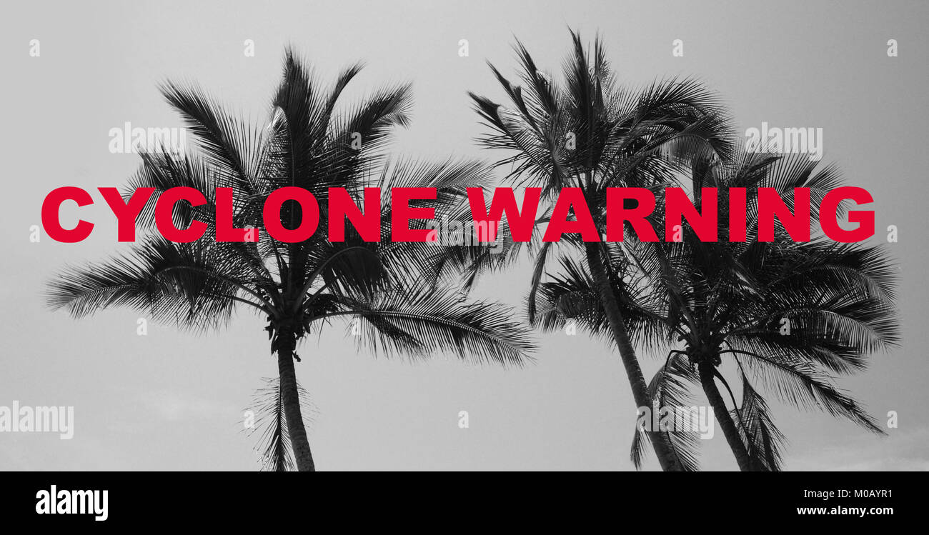cyclone warning, red alert, state of emergency Stock Photo