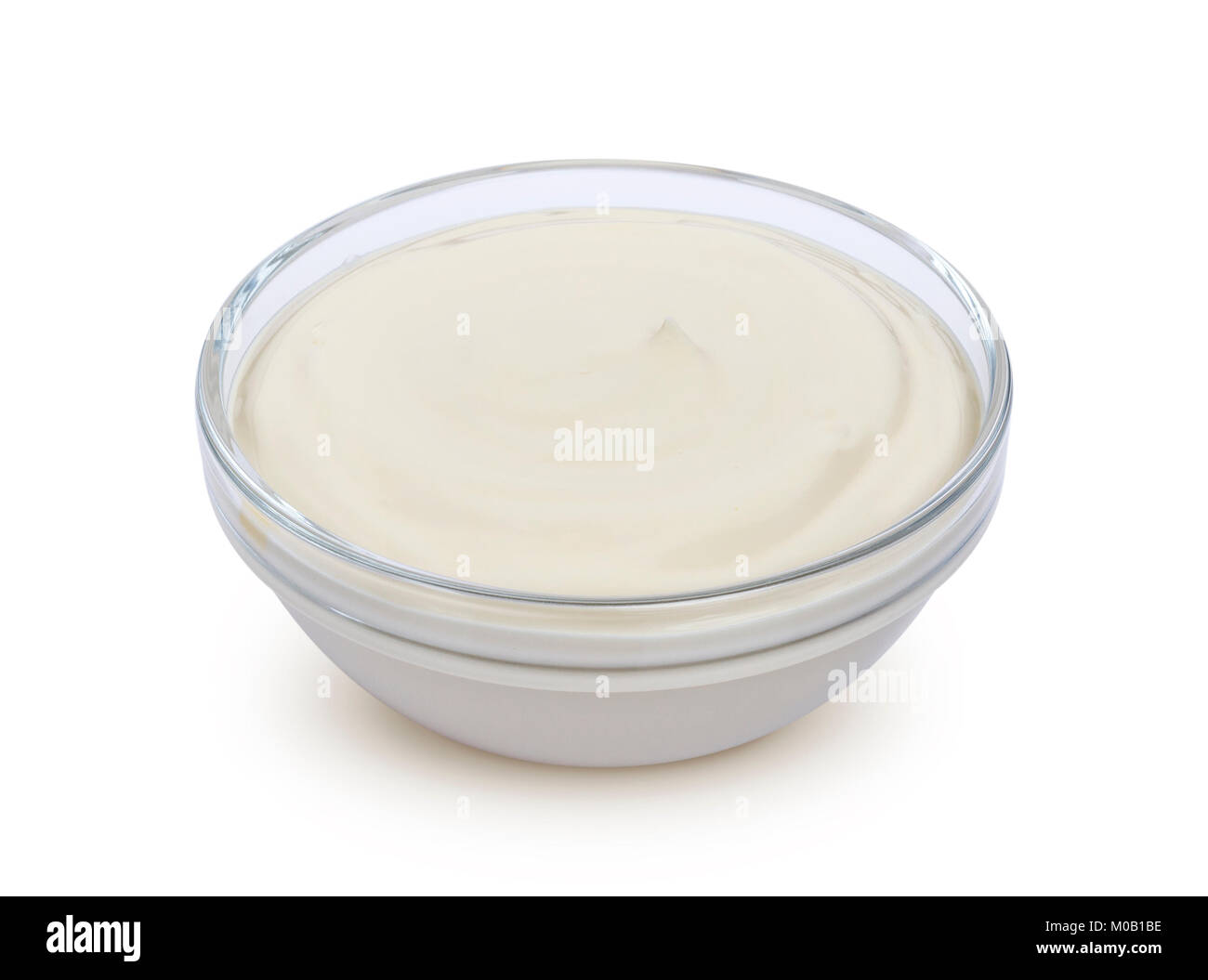 Sour cream isolated on white background Stock Photo