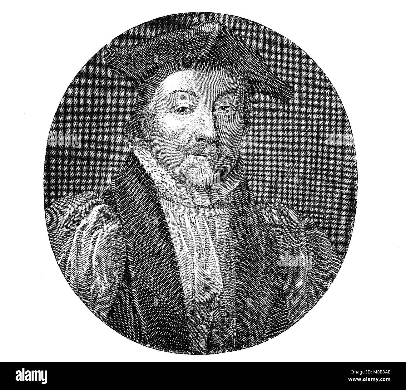 William Laud, October 7, 1573 - January 10, 1645, was Archbishop of Canterbury and one of the adviser to the English King Charles I in the run-up to the English Civil War, England, digital improved reproduction of an original print from 1880 Stock Photo