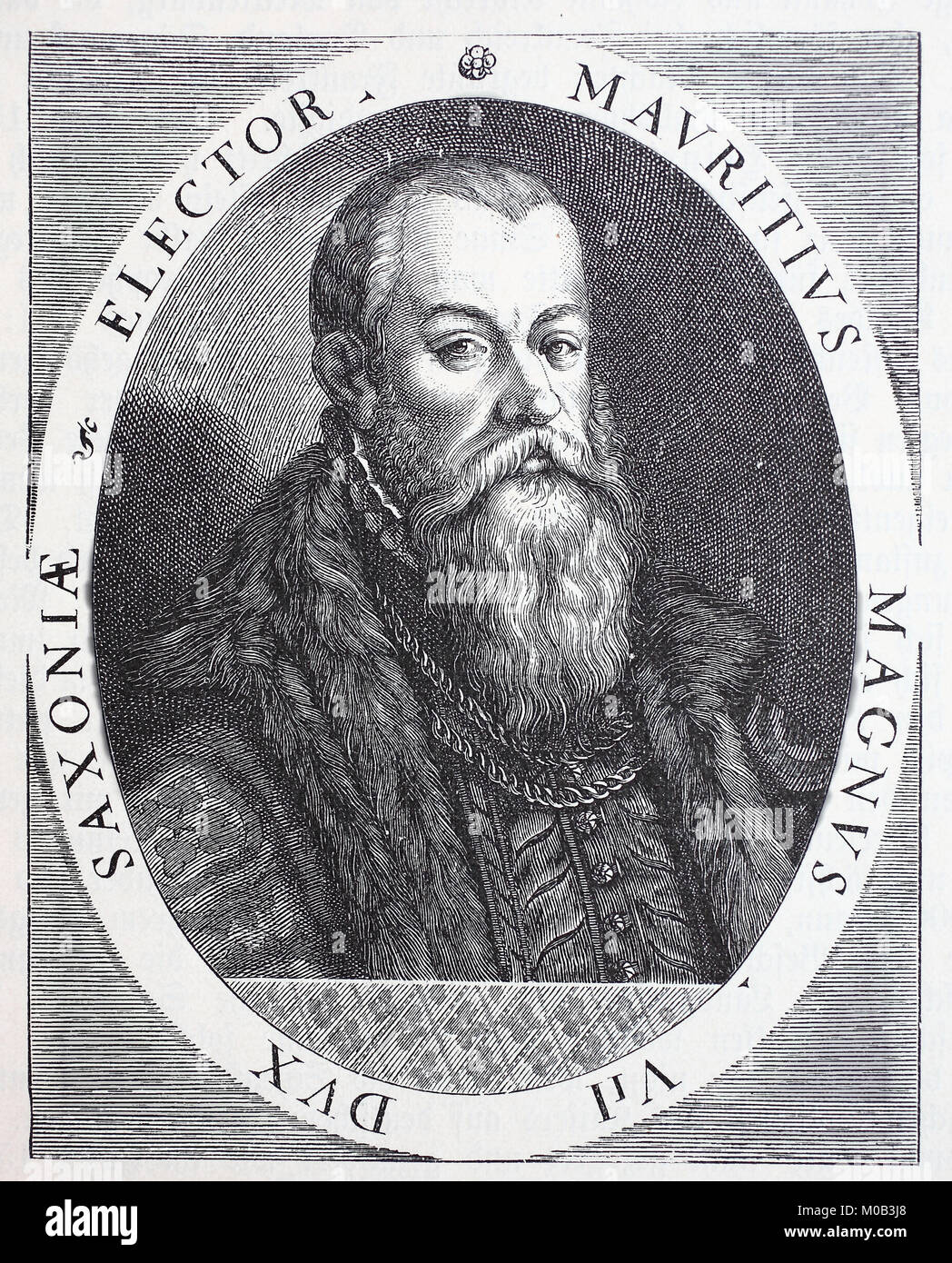 Moritz of Saxony, March 21, 1521 in Freiberg - July 11, 1553 at Sievershausen, was a native of the house of the Albertine Wettiner prince. He was from 1541 Duke of Albertine Saxony and from 1541 to 1549 Duke of Sagan and from 1547 also Elector of the Holy Roman Empire, Germany, digital improved reproduction of an original print from 1880 Stock Photo