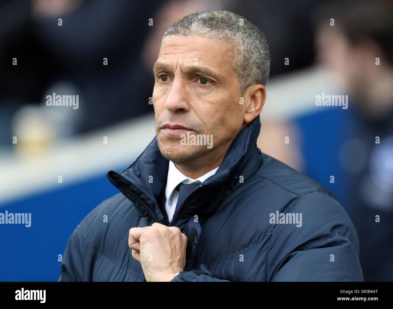 Brighton & Hove Albion manager Chris Hughton during the Premier League match at the AMEX Stadium, Brighton. PRESS ASSOCIATION Photo. Picture date: Saturday January 20, 2018. See PA story SOCCER Brighton. Photo credit should read: Gareth Fuller/PA Wire. RESTRICTIONS: No use with unauthorised audio, video, data, fixture lists, club/league logos or 'live' services. Online in-match use limited to 75 images, no video emulation. No use in betting, games or single club/league/player publications. Stock Photo