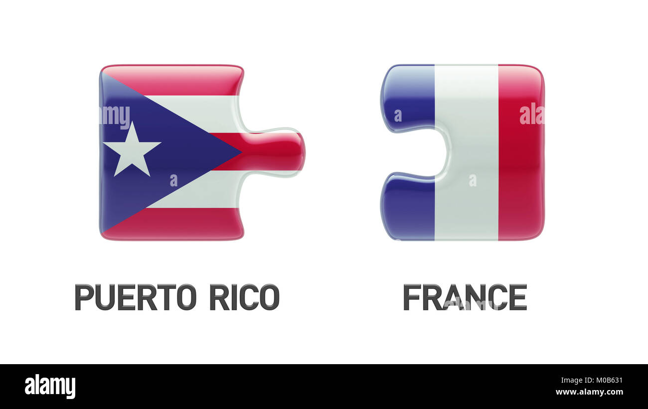 Puerto Rico France High Resolution Puzzle Concept Stock Photo Alamy