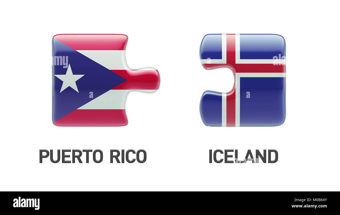Iceland Puerto Rico High Resolution Puzzle Concept Stock Photo Alamy