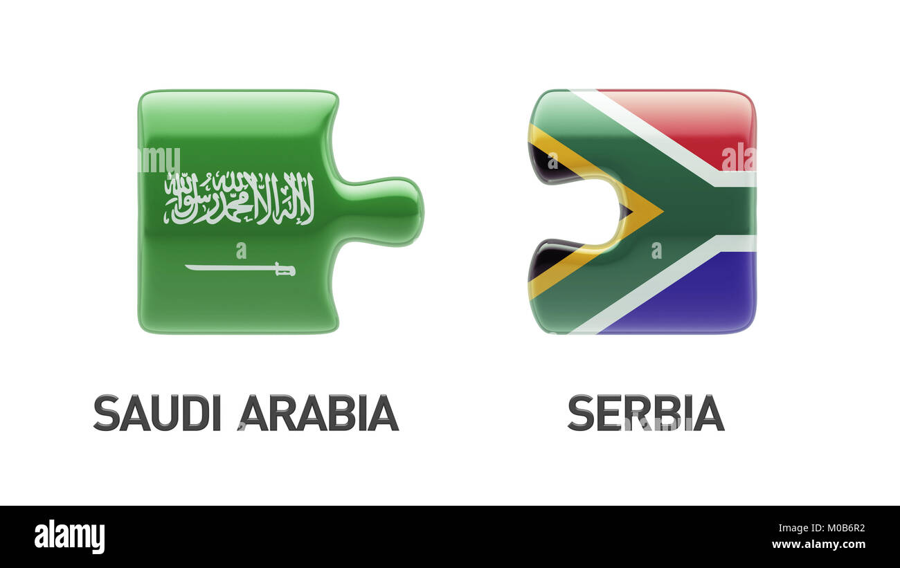 South Africa Saudi Arabia High Resolution Puzzle Concept Stock Photo