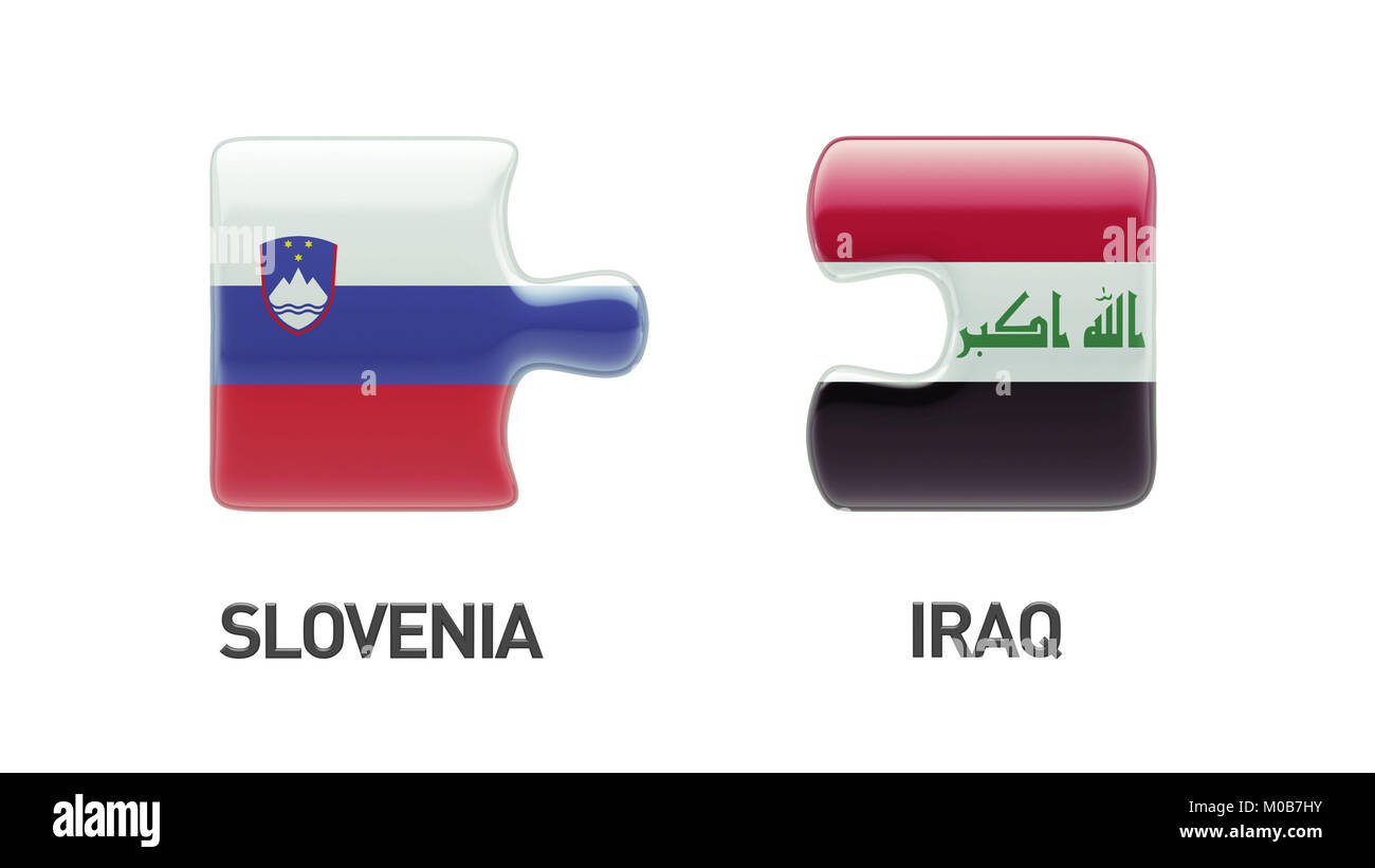 Slovenia Iraq High Resolution Puzzle Concept Stock Photo