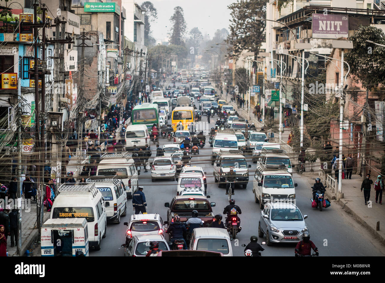 traffic jam, Kathmandu, Nepal, Asia Stock Photo Alamy