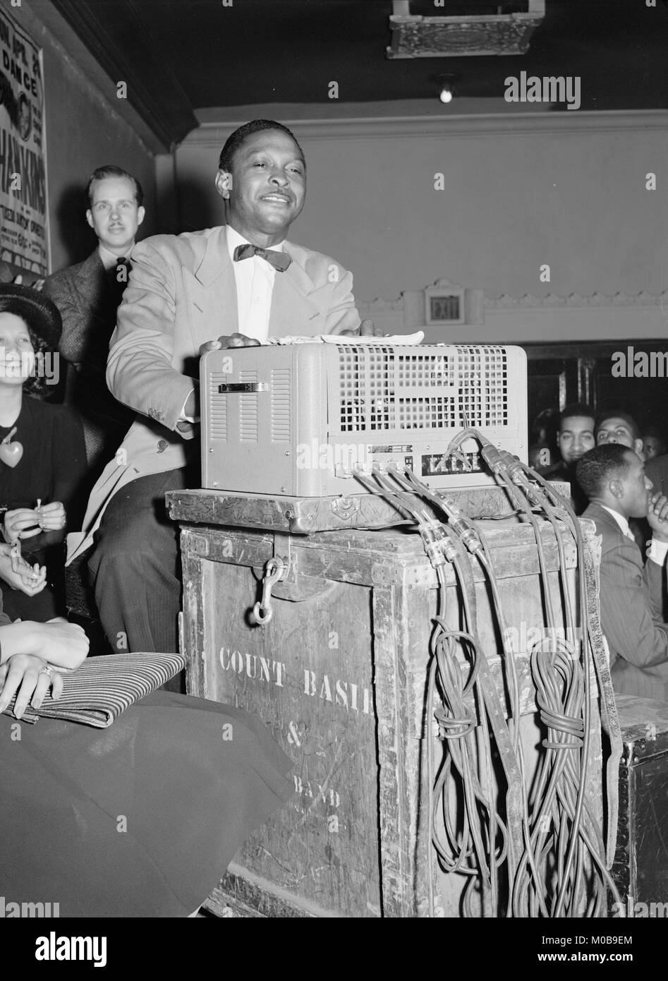 African American Sound effects man of orchestra at Savoy Ball Room for Count Basie Band Stock