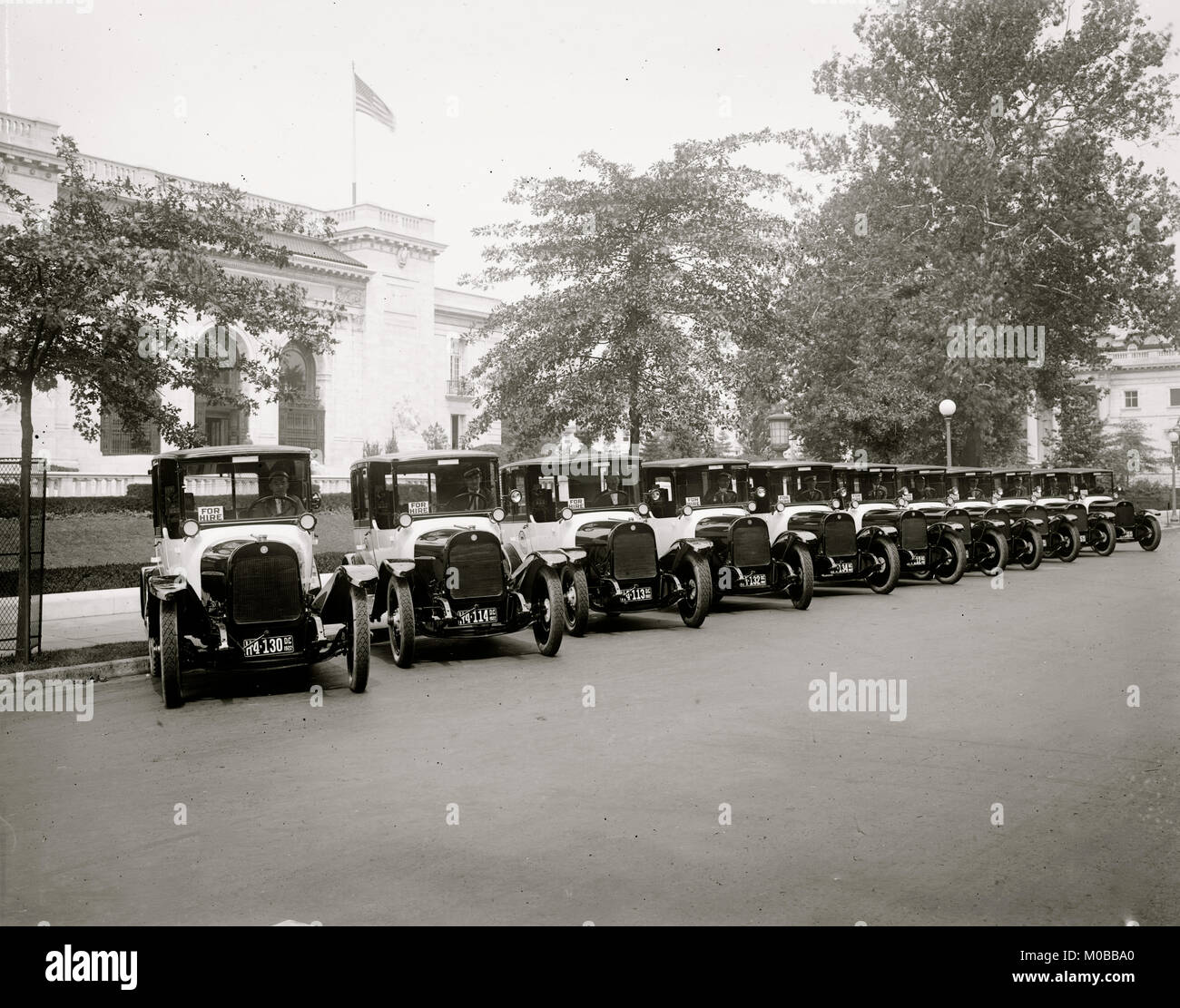 Black & White Taxis Stock Photo