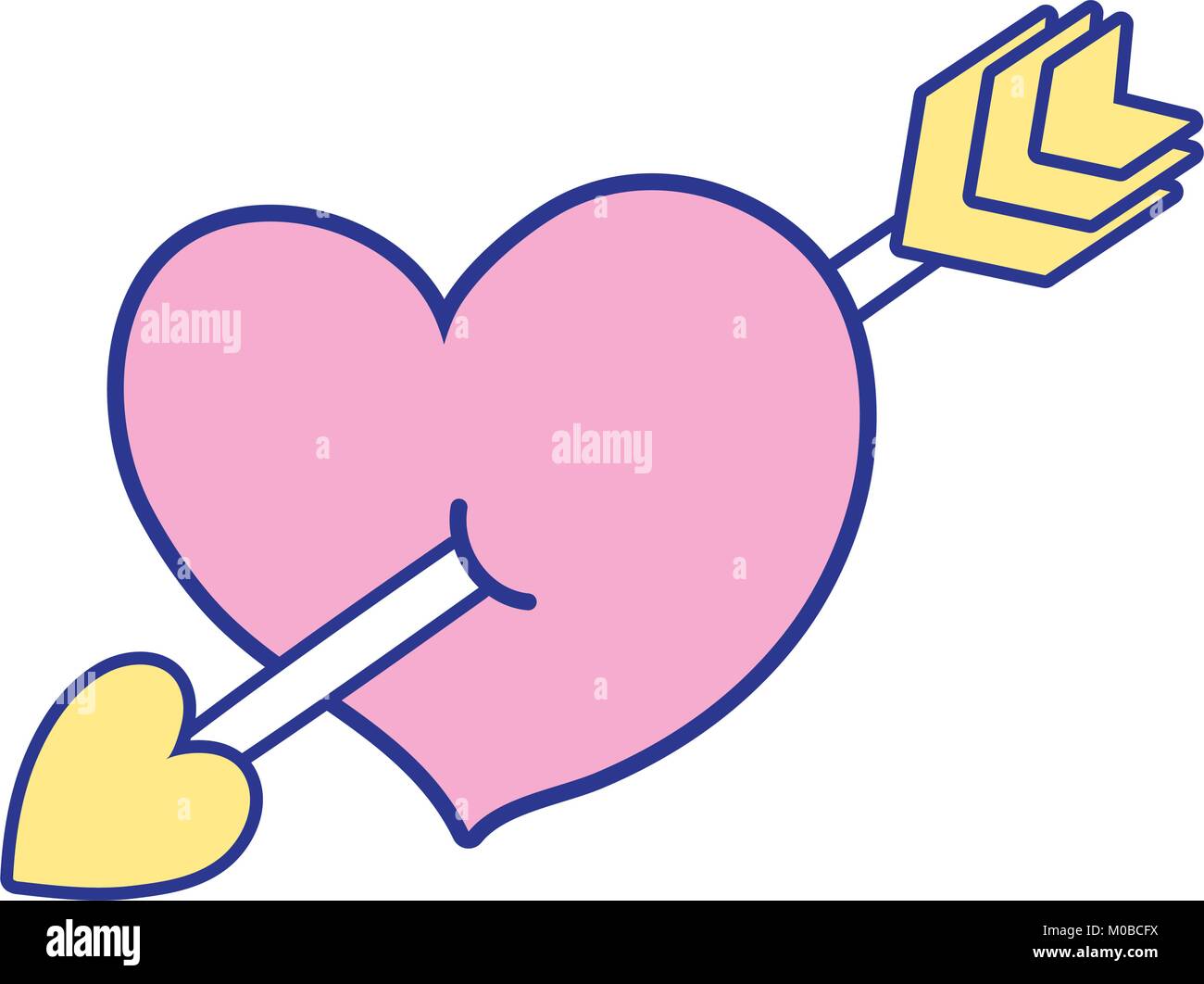 full color cute heart with art arrow icon Stock Vector Image & Art - Alamy