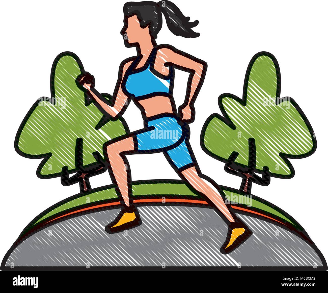 Woman running park legs Stock Vector Images - Alamy