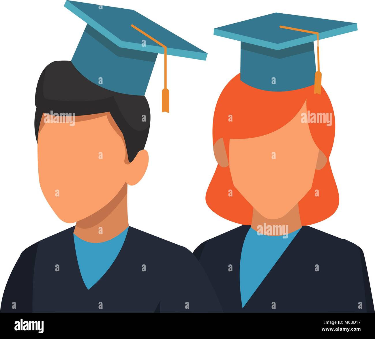 Students in graduation avatar Stock Vector