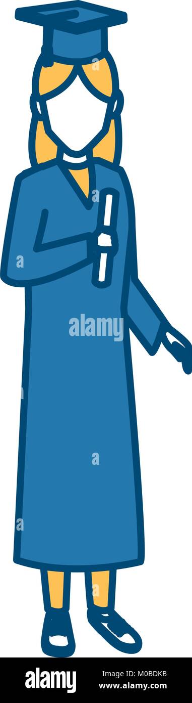 Student woman with graduation gown Stock Vector Image & Art - Alamy