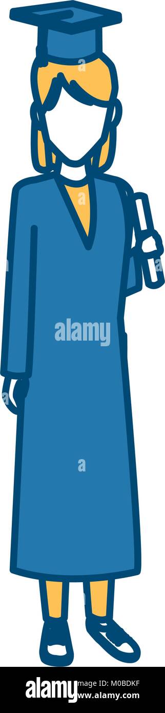 Student woman with graduation gown Stock Vector Image & Art - Alamy