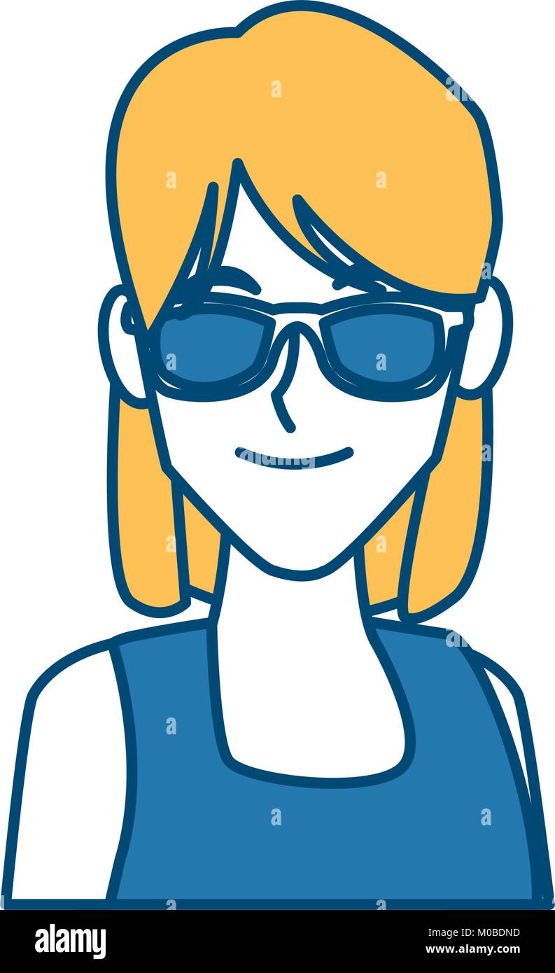 Young woman with sunglasses Stock Vector Image & Art - Alamy