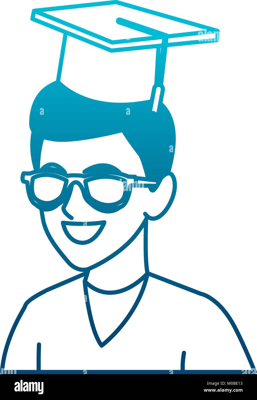 Student man with graduation hat Stock Vector Image & Art - Alamy