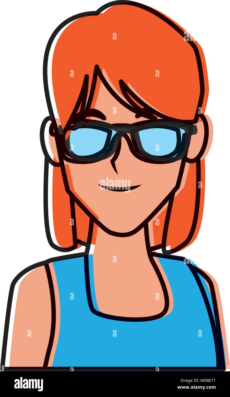 Young woman with sunglasses Stock Vector Image & Art - Alamy