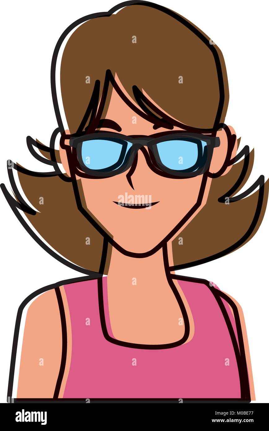 Young woman with sunglasses Stock Vector Image & Art - Alamy